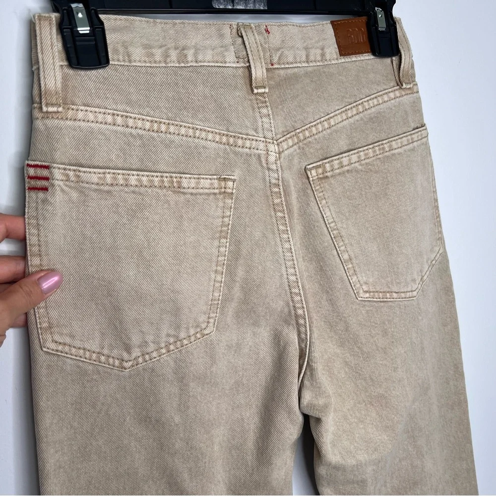 BGD Slim Straight Mid Rise 100% Cotton Jeans In Cream Neutral Color E2‎